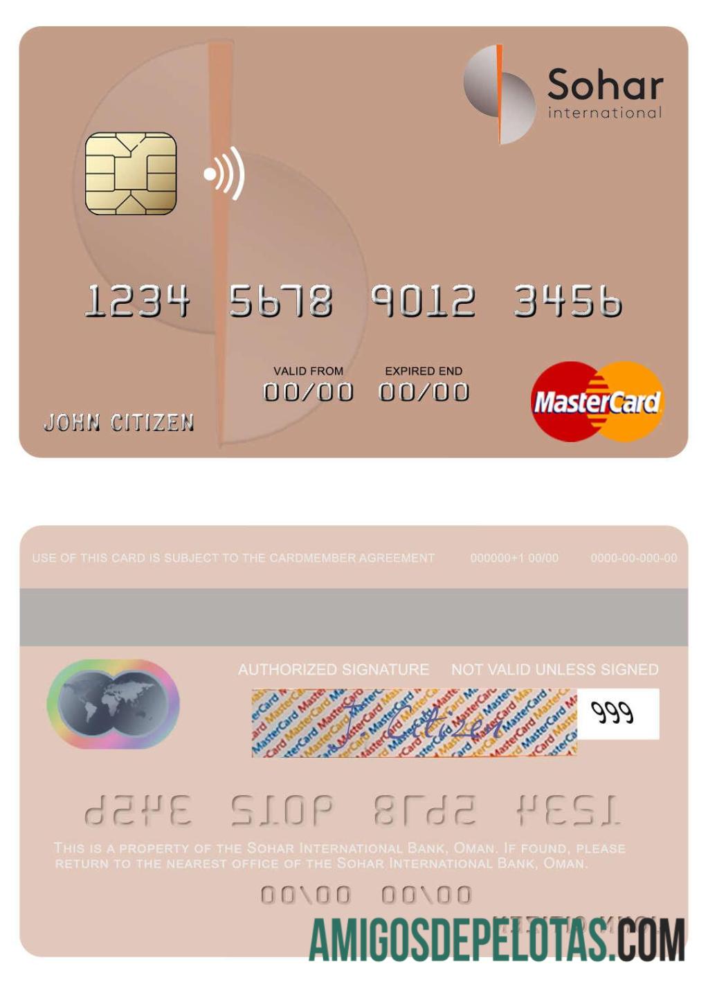 Oman Sohar International Bank Mastercard example